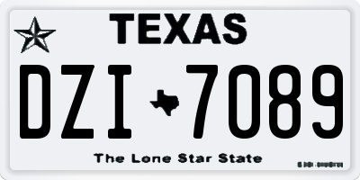 TX license plate DZI7089