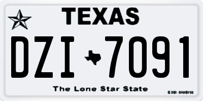 TX license plate DZI7091