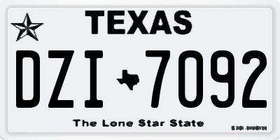 TX license plate DZI7092