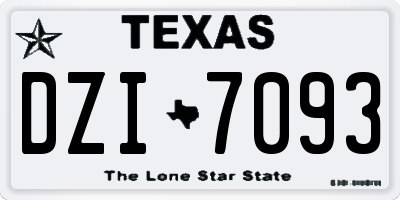 TX license plate DZI7093