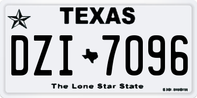 TX license plate DZI7096