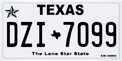 TX license plate DZI7099