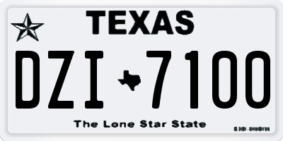 TX license plate DZI7100