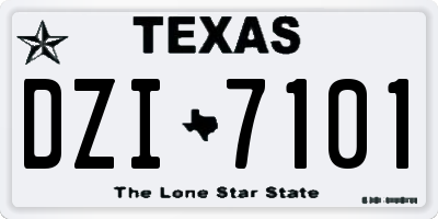 TX license plate DZI7101