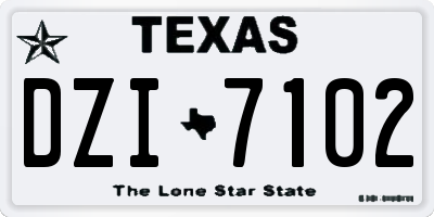TX license plate DZI7102