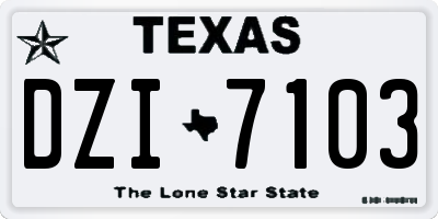 TX license plate DZI7103