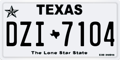 TX license plate DZI7104