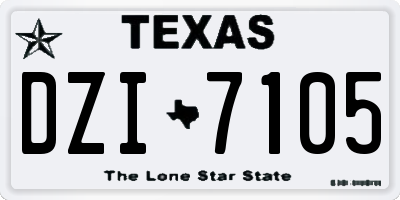 TX license plate DZI7105