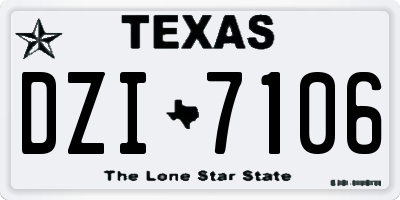TX license plate DZI7106