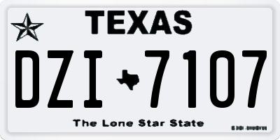 TX license plate DZI7107