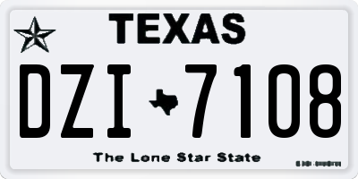 TX license plate DZI7108