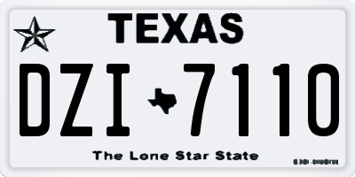 TX license plate DZI7110