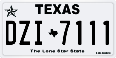 TX license plate DZI7111