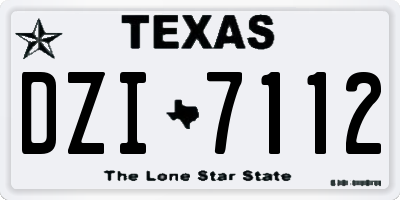 TX license plate DZI7112
