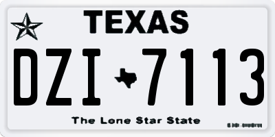 TX license plate DZI7113