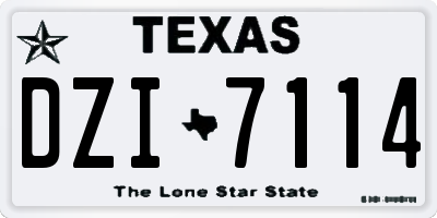 TX license plate DZI7114
