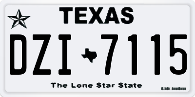 TX license plate DZI7115