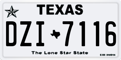 TX license plate DZI7116