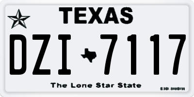 TX license plate DZI7117