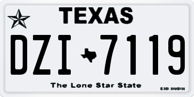TX license plate DZI7119