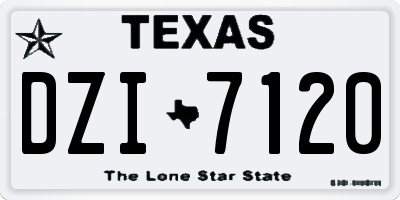 TX license plate DZI7120