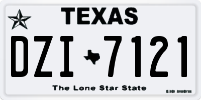 TX license plate DZI7121