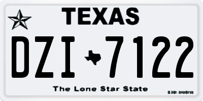 TX license plate DZI7122