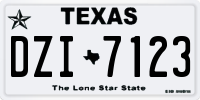 TX license plate DZI7123