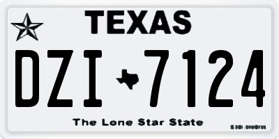 TX license plate DZI7124