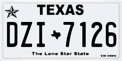 TX license plate DZI7126