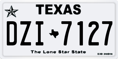 TX license plate DZI7127