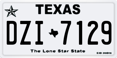 TX license plate DZI7129