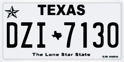 TX license plate DZI7130