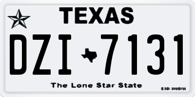 TX license plate DZI7131