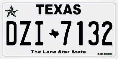 TX license plate DZI7132