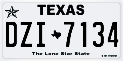 TX license plate DZI7134