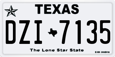 TX license plate DZI7135