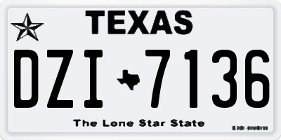 TX license plate DZI7136