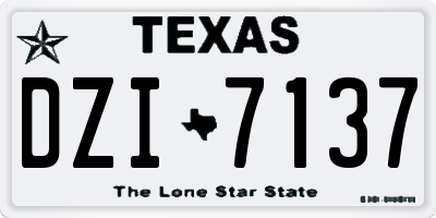 TX license plate DZI7137