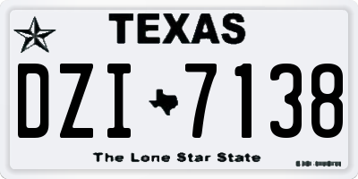 TX license plate DZI7138