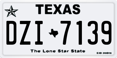TX license plate DZI7139