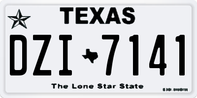 TX license plate DZI7141