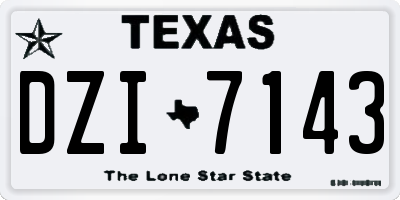 TX license plate DZI7143