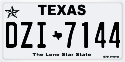TX license plate DZI7144