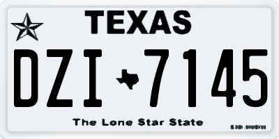TX license plate DZI7145