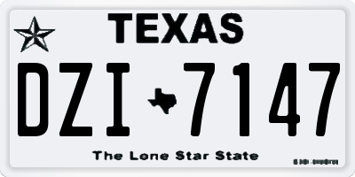 TX license plate DZI7147