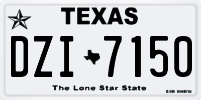 TX license plate DZI7150