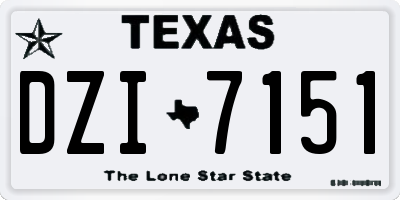 TX license plate DZI7151