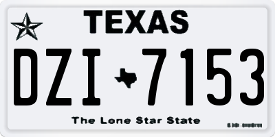 TX license plate DZI7153