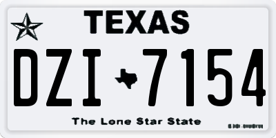 TX license plate DZI7154